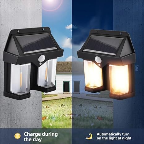 Outdoor Solar Wall 2 Tungsten Lamp Induction Garden Lamp | Villa Night Lamp