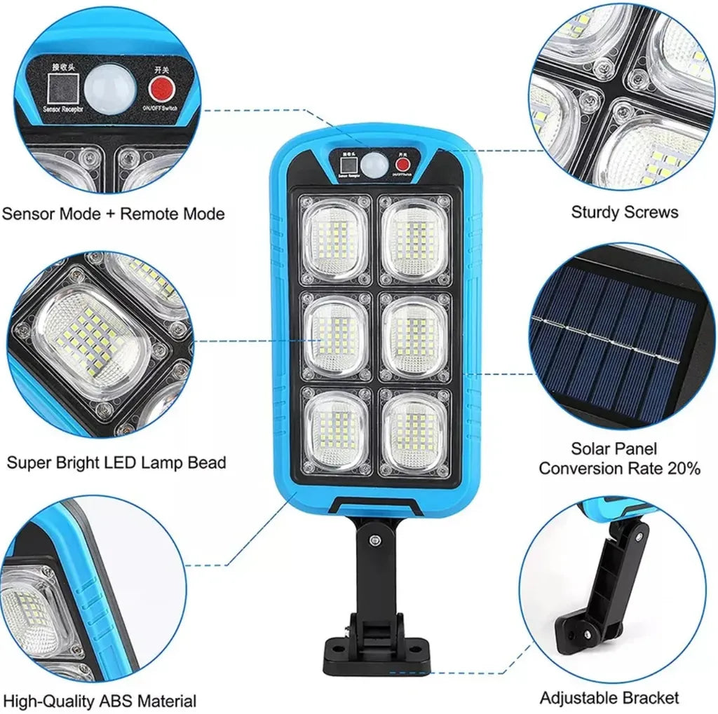 Solar Street COB Light With Sensor ZB-150B | Motion Sensor Security Streetlights for Parking Lot - Remote Control