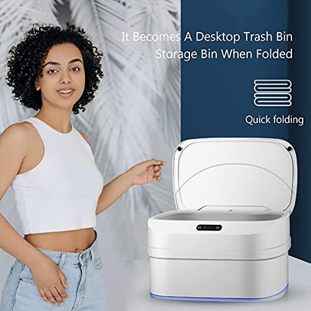 Automatic Motion Sensor Dustbin Foldable Portable Recycle Bin dual-use for For Car, Office, Bathroom, Kitchen Waste Storage