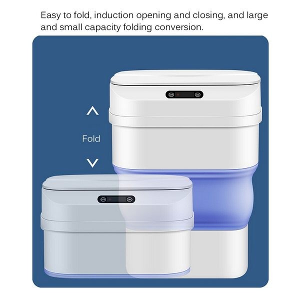 Automatic Motion Sensor Dustbin Foldable Portable Recycle Bin dual-use for For Car, Office, Bathroom, Kitchen Waste Storage