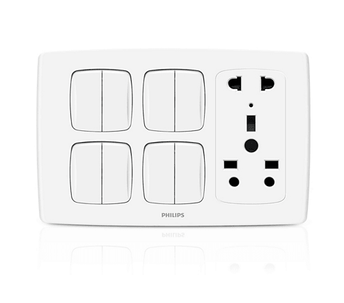 Philips LeafStyle 8 Switch + 1 Multi Socket - eMela