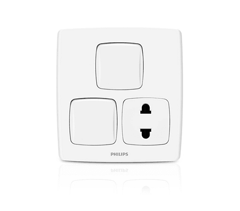 Philips Leaf Style 2 Switch + 1 Socket - eMela