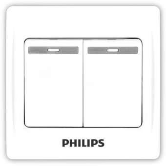 Philips ECO Double Single Pole Switch simple eMela Pakistan