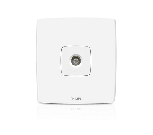 Philips LeafStyle Single TV Socket - eMela