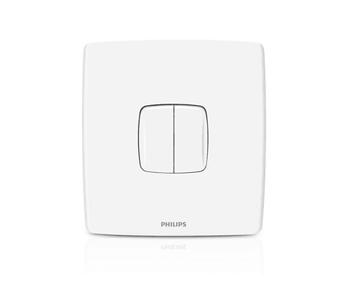 Philips Leaf Style Double Gang 1 way Switch - eMela