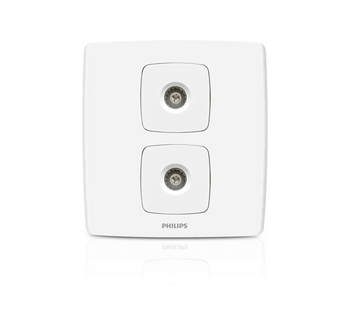 Philips LeafStyle Double TV Socket - eMela