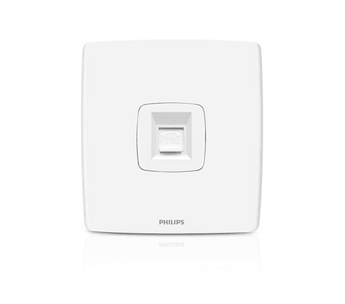 Philips LeafStyle Single Telephone Socket - eMela