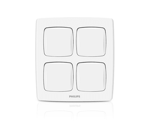 Philips LeafStyle 4 Gang Switch - eMela
