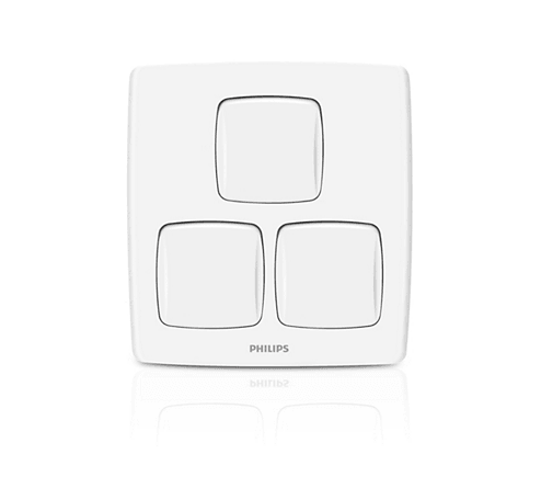 Philips LeafStyle 3 Gang Switch - eMela