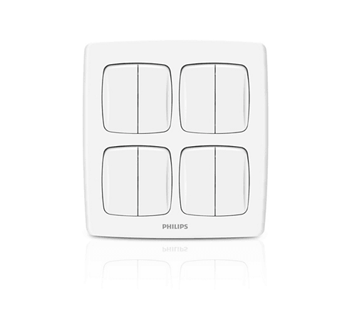 Philips LeafStyle 4 Double Gang Switch - eMela