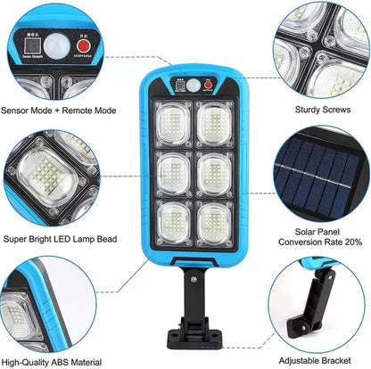 Solar Street COB Light With Sensor ZB-150B | Motion Sensor Security Streetlights for Parking Lot - Remote Control