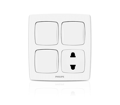 Philips Leaf Style 3 Switch + 1 Socket - eMela