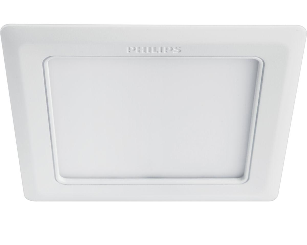 Philips Marcasite 9W LED Downlight White Square - eMela