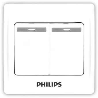 Philips ECO Double Single Pole Switch simple eMela Pakistan 