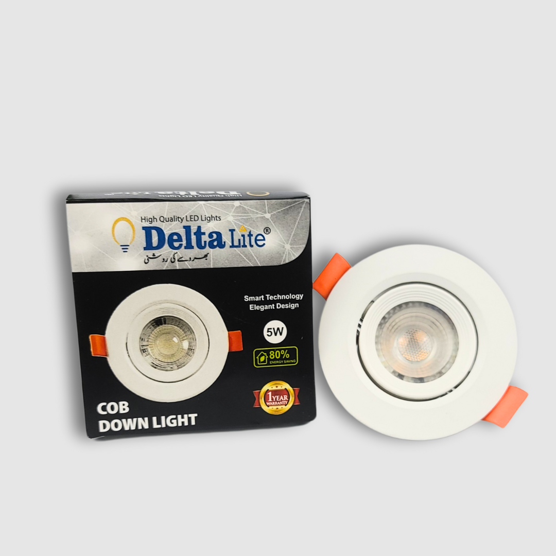 5W COB Deltalite Moveable LED Downlight 2 Inch (PC Body)