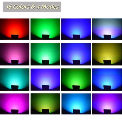100W LED RGB Flood Light with 16 Colors with Remote Control - eMela