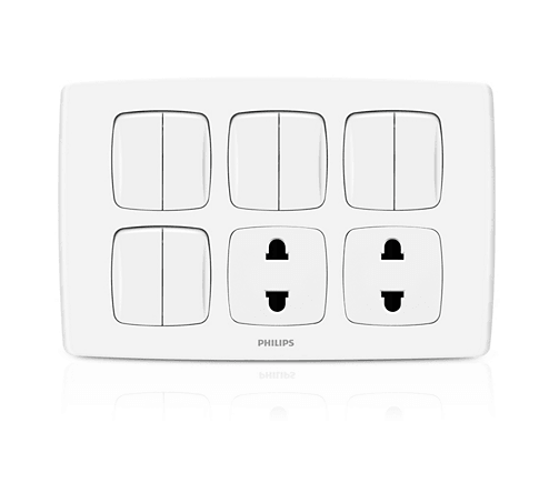 Philips LeafStyle 8 Switch 2 Socket eMela